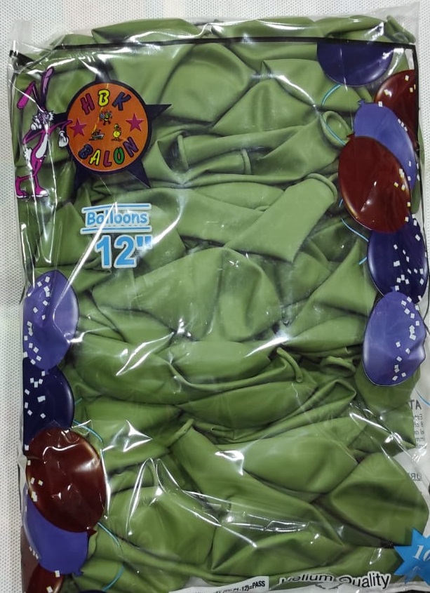 toptan hbk balon pastel okaliptüs 12 inç 100 lü